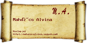 Mahács Alvina névjegykártya